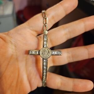 Silver Cross Chain Bracelet